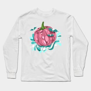 Ornate Halloween Pumpkin with Cute Flittermouses Long Sleeve T-Shirt